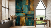 Abstract canvas style peel and stick wall mural