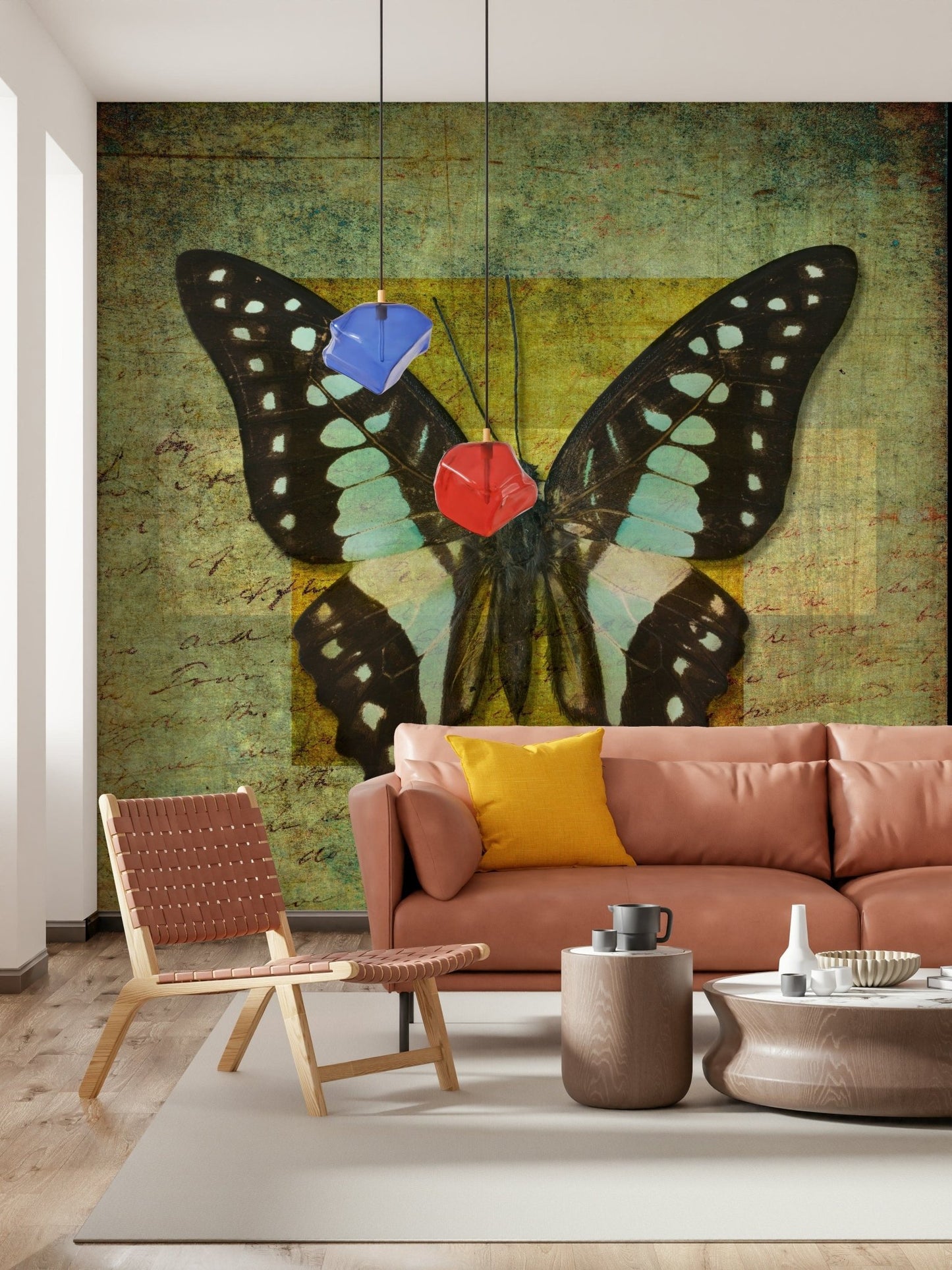Gilded Butterfly wall mural vintage butterfly print.