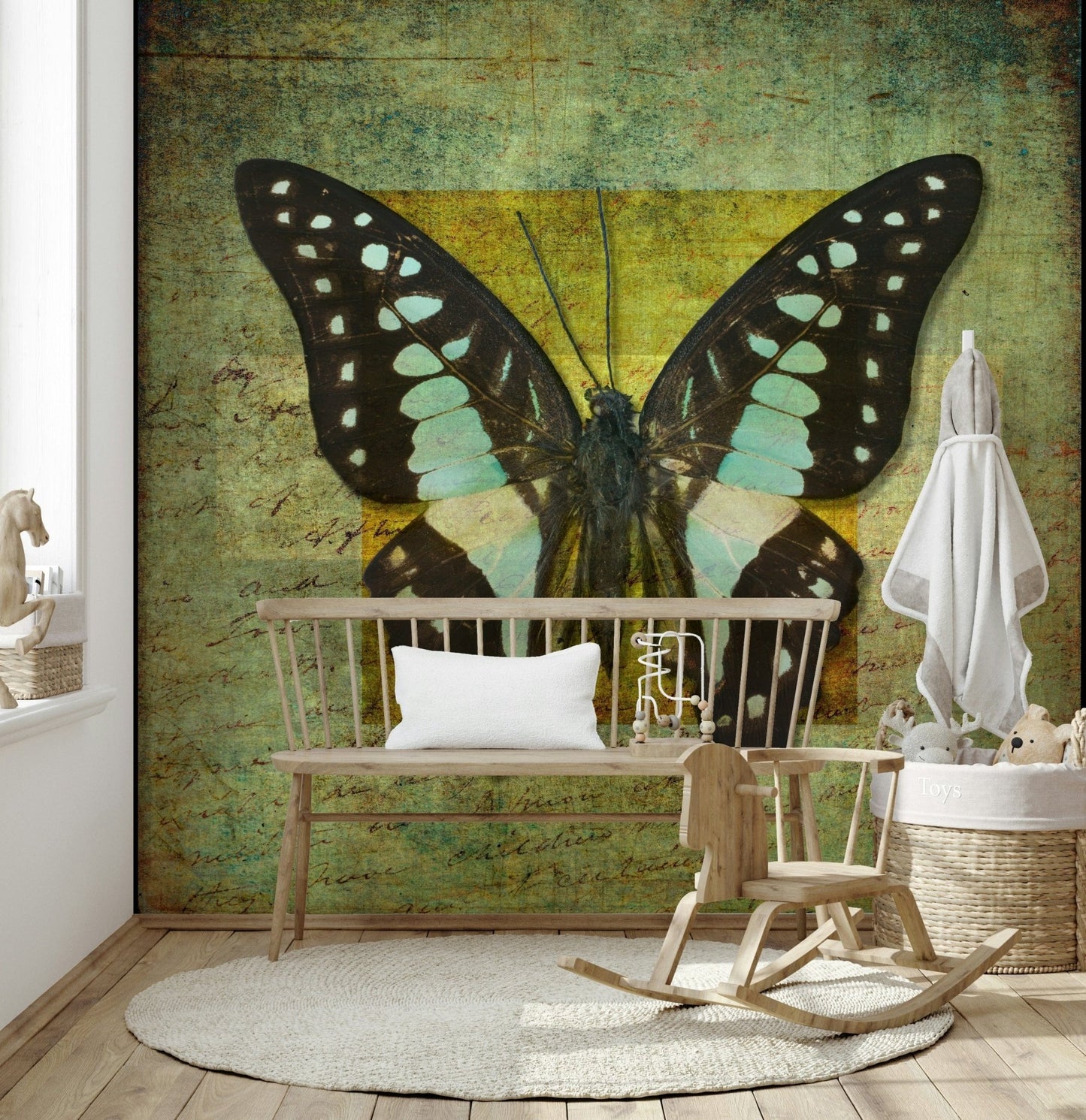 Elegant Gilded Butterfly wallpaper for walls decor.