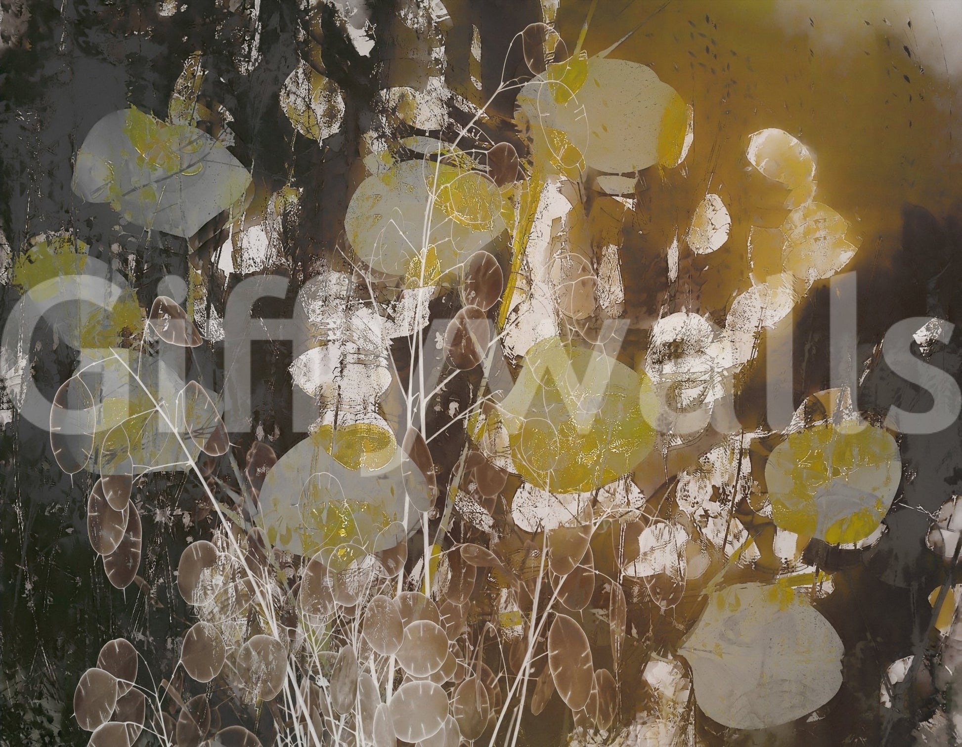 An artistic nature inspired mural for home decor., GD5231