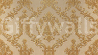 Gilded Floral Elegance wall mural with elegant floral scrollwork and balance