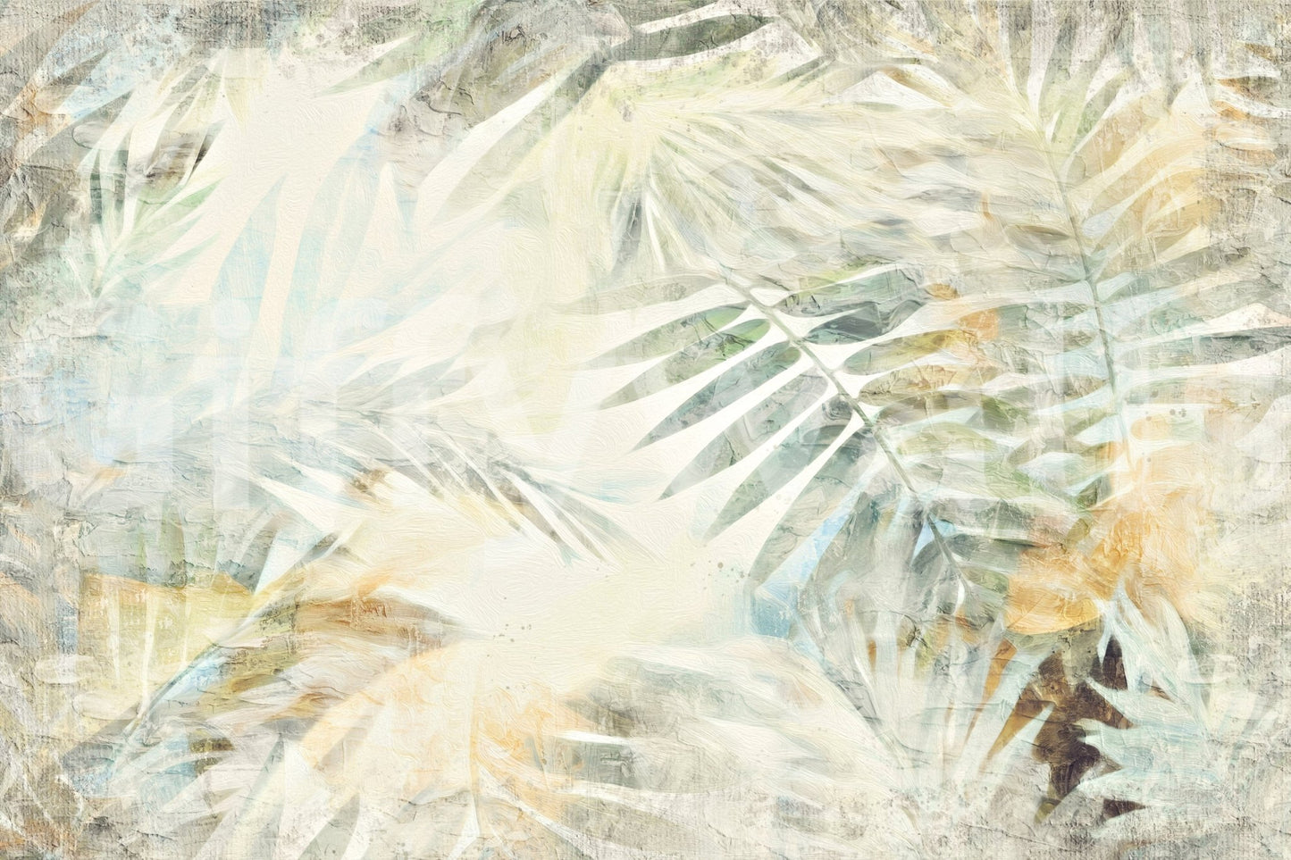 A high-quality serene leaf wall mural for walls.