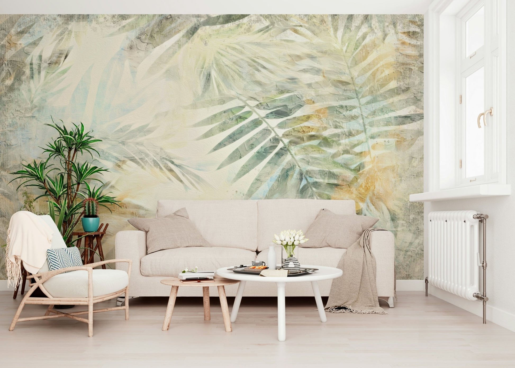 An artistic nature inspired mural for home decor.
