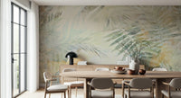 A peaceful organic pattern mural on decorative wallpaper.