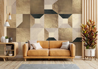 The shapes are sharp, clean, and interlocking.

