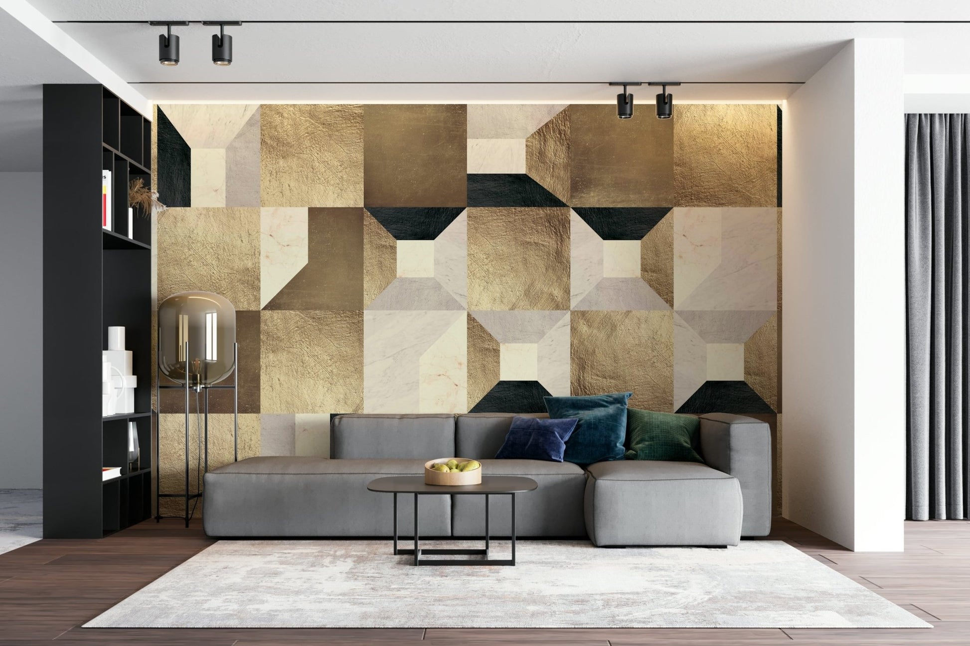 The wallpaper creates a feeling of depth.

