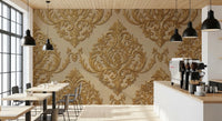 Decorative gold motif defines Gilded Grandeur Pattern wall mural beautifully