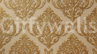 Gilded Grandeur Pattern wall mural with classic symmetry and gentle texture