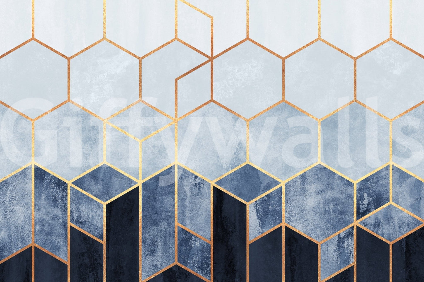 Gilded Hexagons Wall Mural -2715907