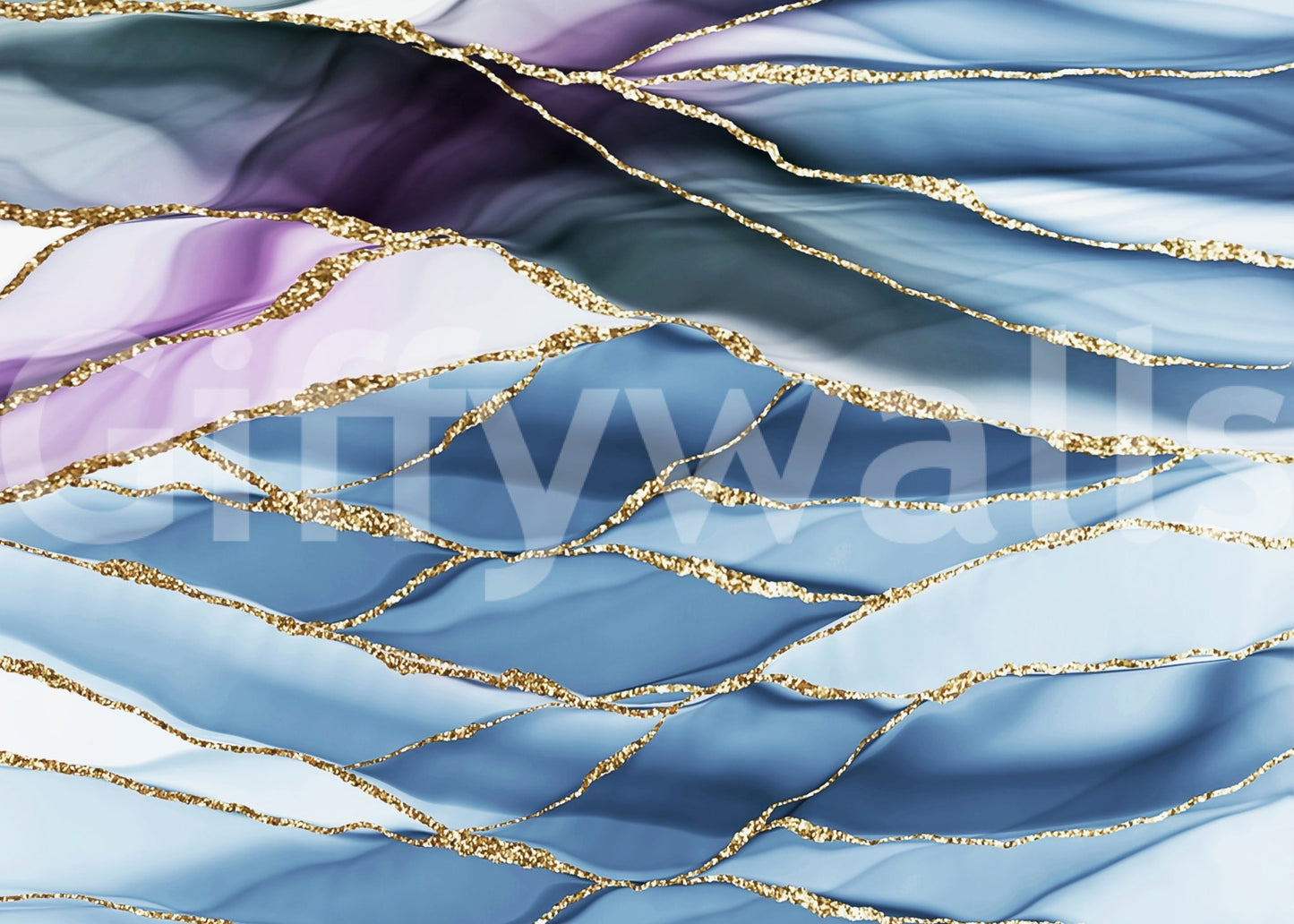 Gilded Horizon Marble Wall Mural