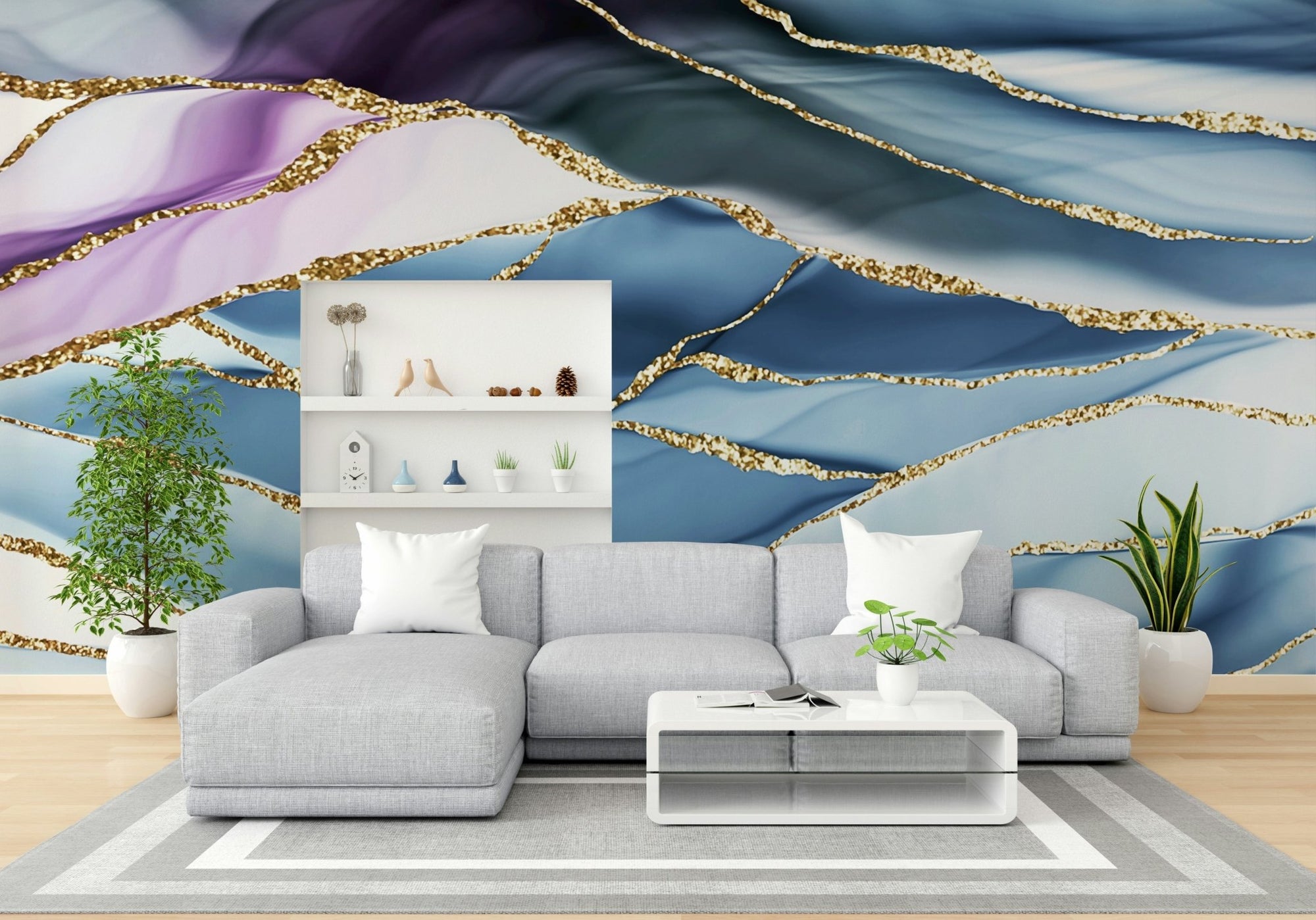 Gilded Horizon Marble Wall Mural GD3948