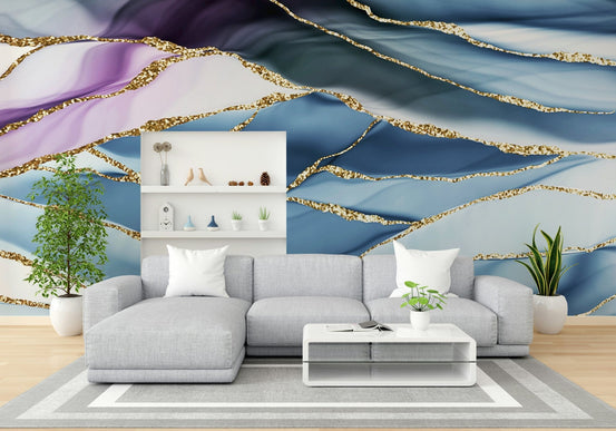 Gilded Horizon Marble Wall Mural GD3948