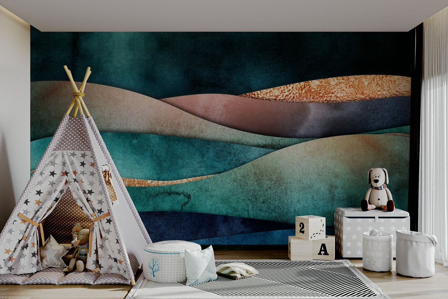 Gilded Horizon Wall Mural