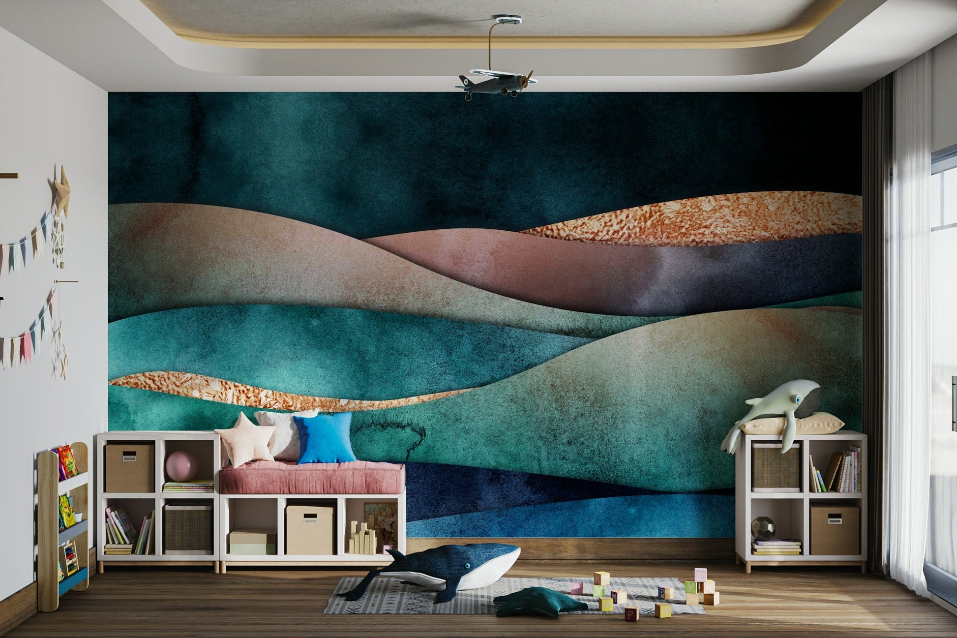 Gilded Horizon Wall Mural