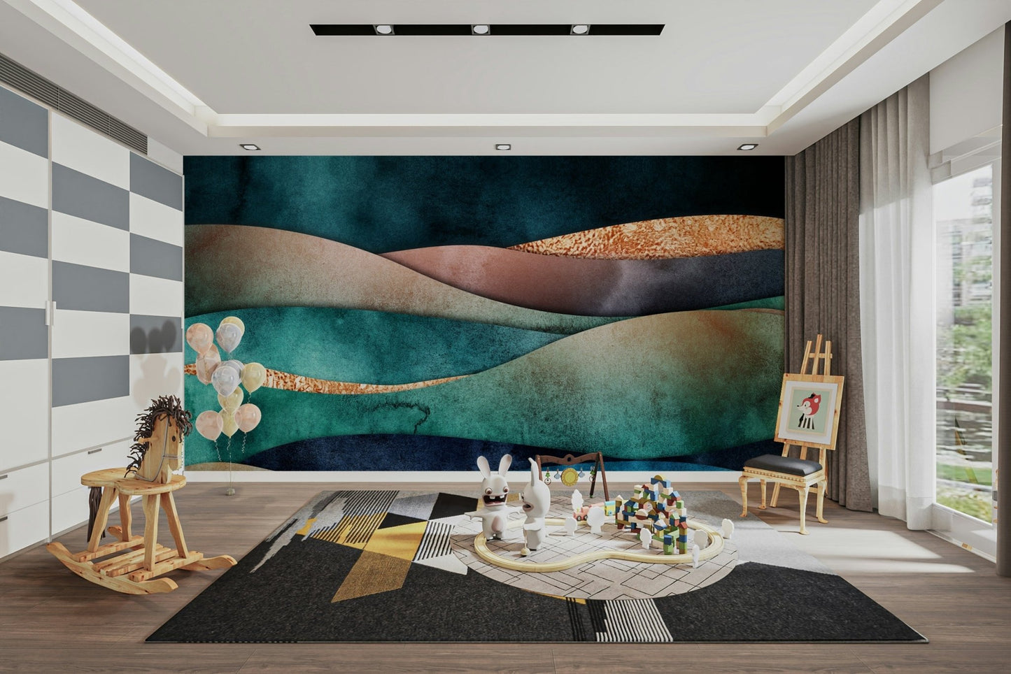 Gilded Horizon Wall Mural