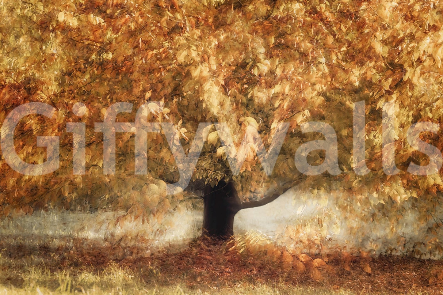 A high-quality serene leaf wall mural for walls., GD5568