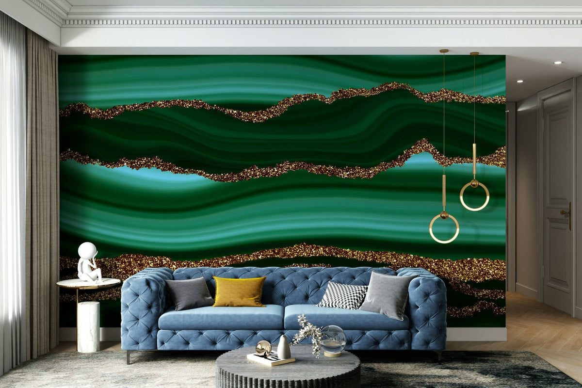 Gilded Malachite Wall Mural GD3956