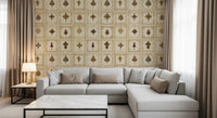 Jeweled relics and pearl pendants on Gilded Relics Pattern Wall Mural., GD8994