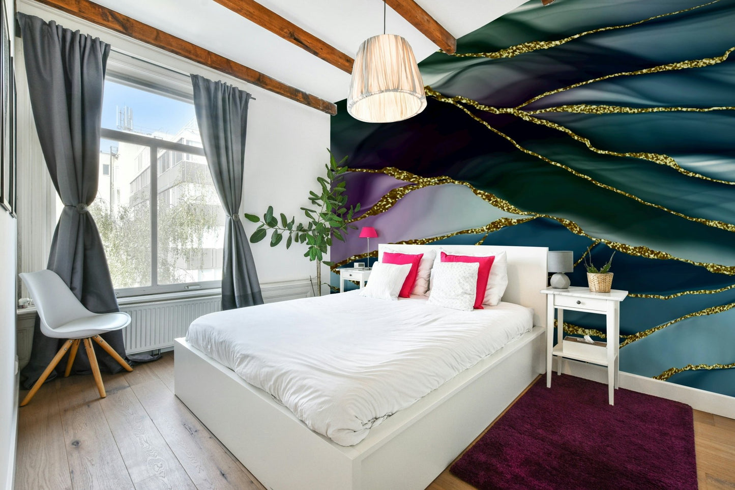 Gilded River Abstract Wall Mural