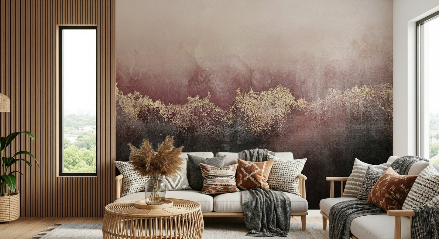 Gilded Rose Dusk Wall Mural - 2715899