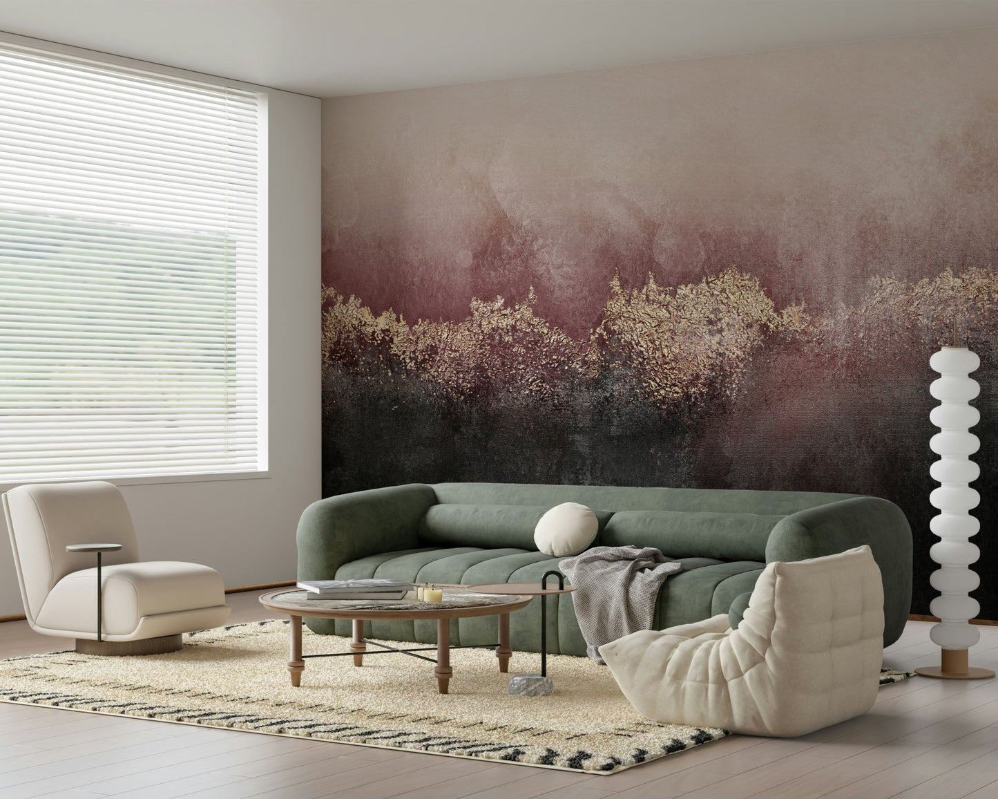 Gilded Rose Dusk Wall Mural - 2715899