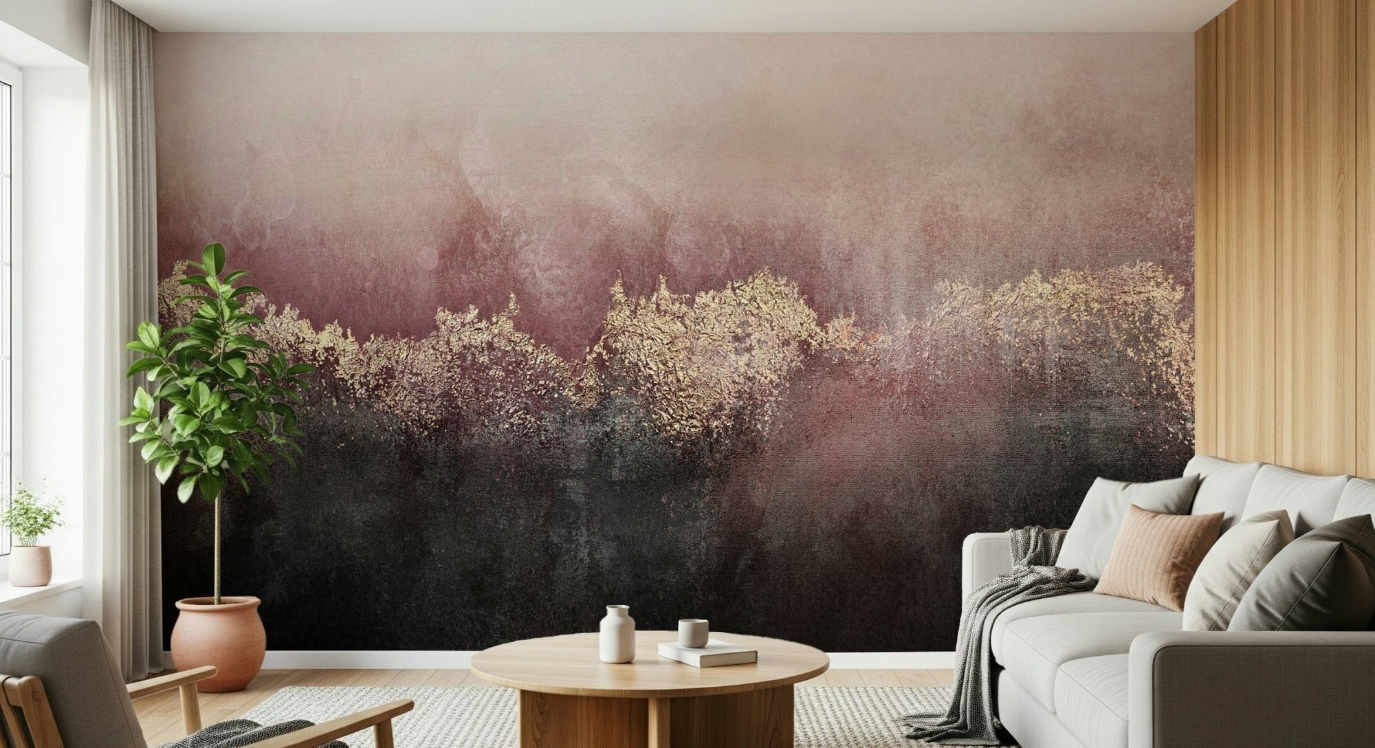 Gilded Rose Dusk Wall Mural GD5495
