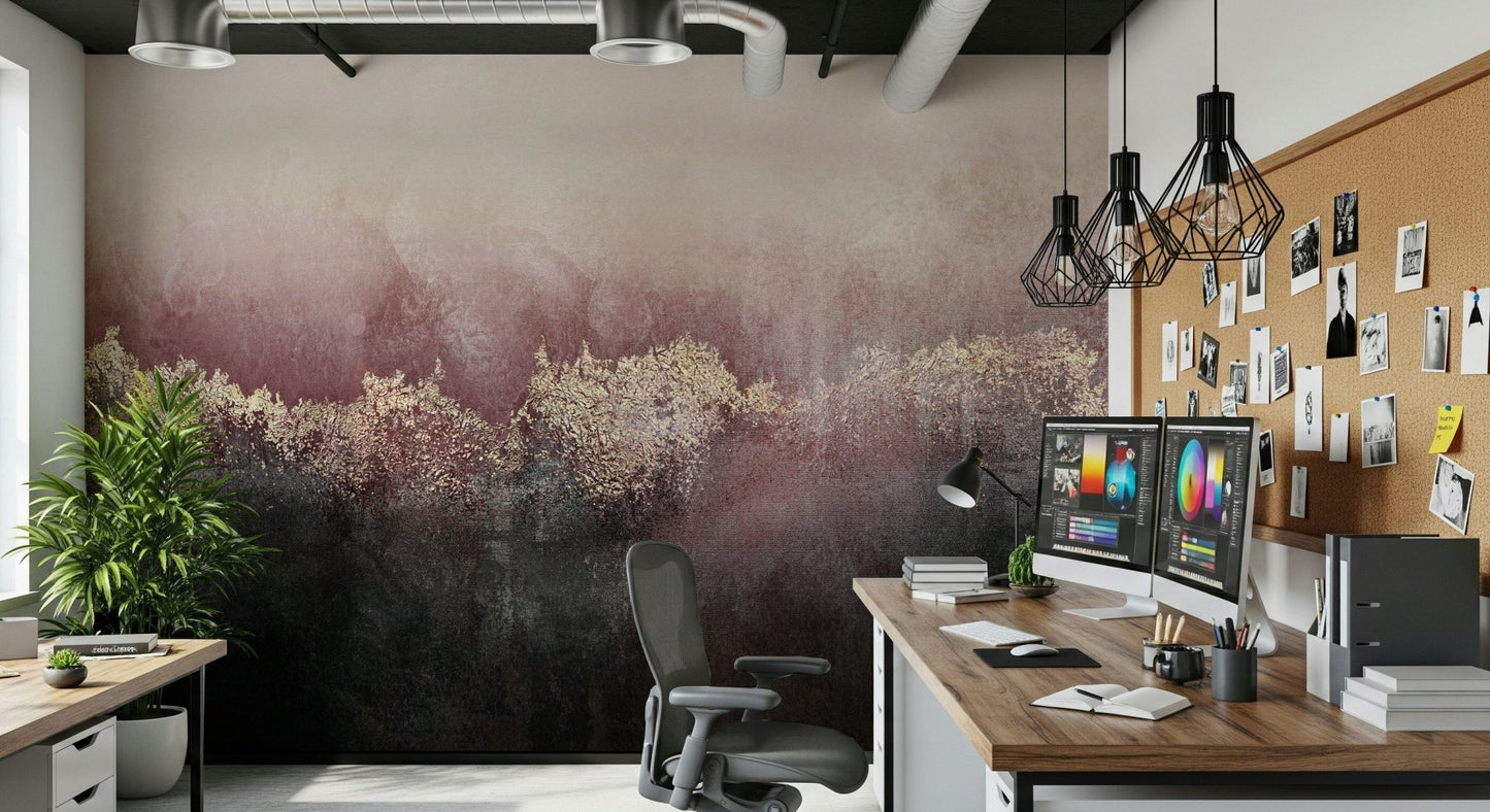 Gilded Rose Dusk Wall Mural - 2715899