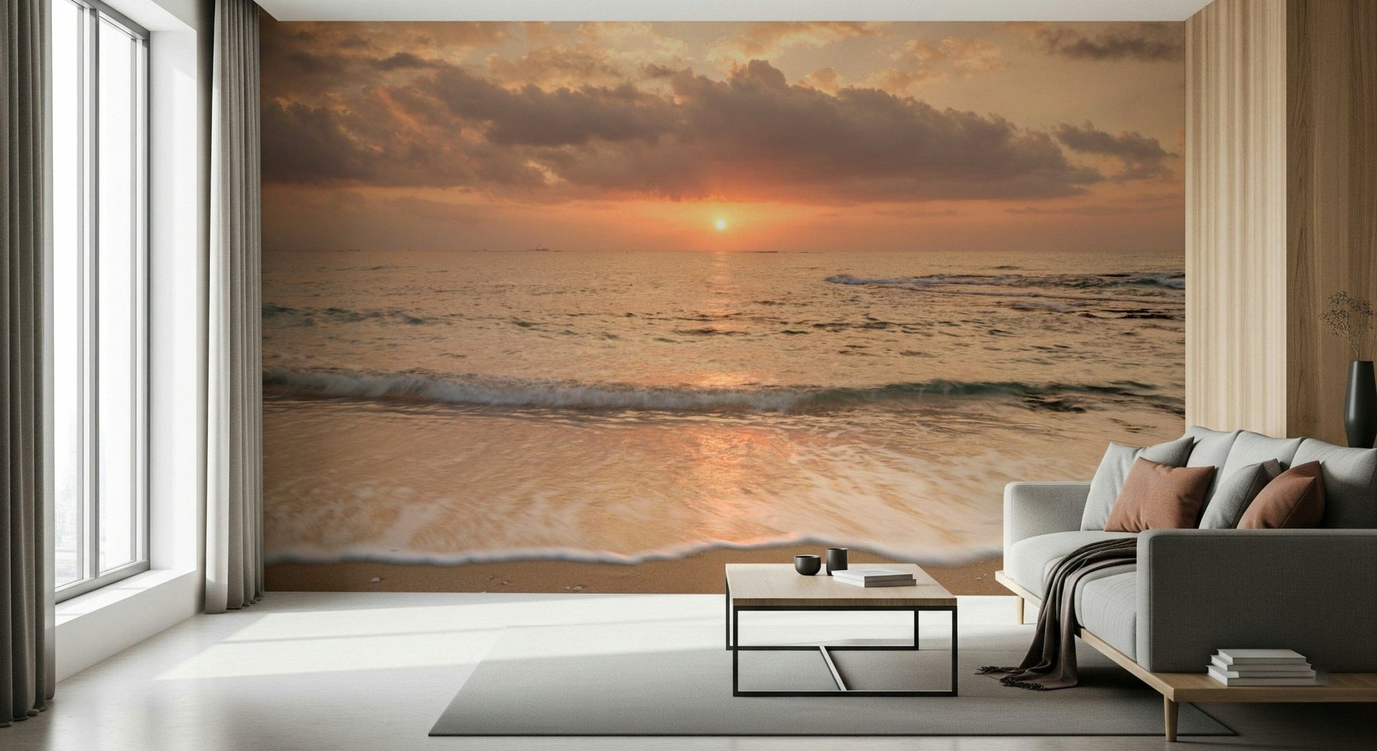 Peaceful sunset Gilded Shores at Dusk Wall Mural view., GD6462