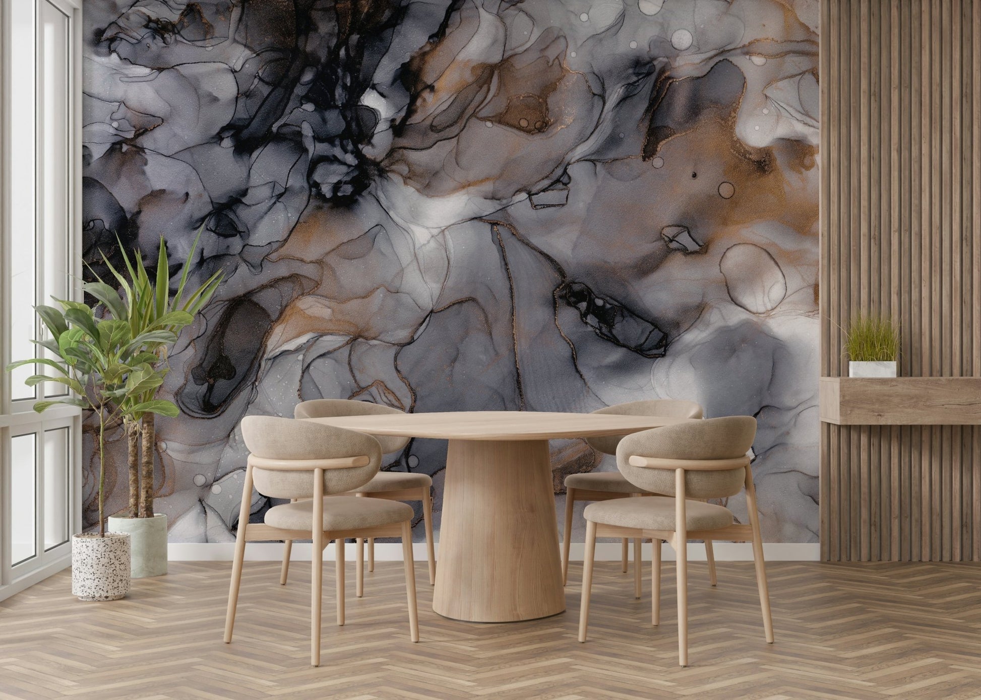 Gilded Smoke mural bringing opulence and drama to your space

