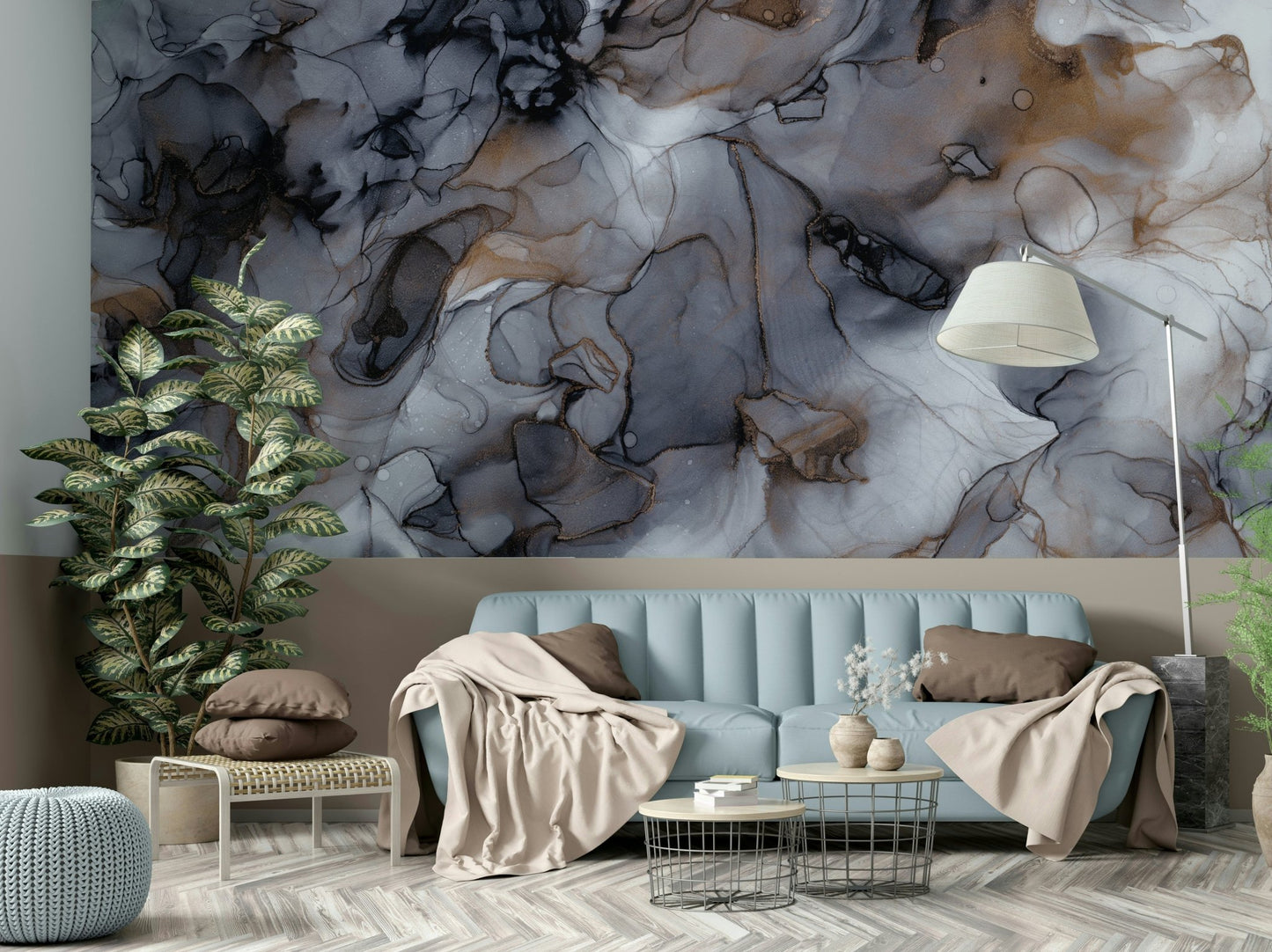 Luxurious wall mural adding contemporary style to any room

