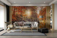 A detail shot of the elegant lines in the wallpaper.

