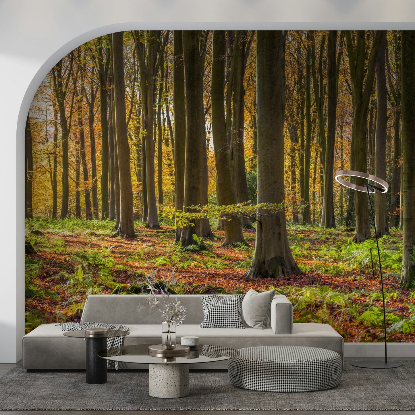 Gilded leaves Gilded Woods Wallpaper Wall Mural ground cover.