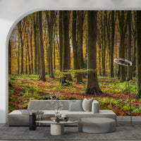 Gilded leaves Gilded Woods Wallpaper Wall Mural ground cover.