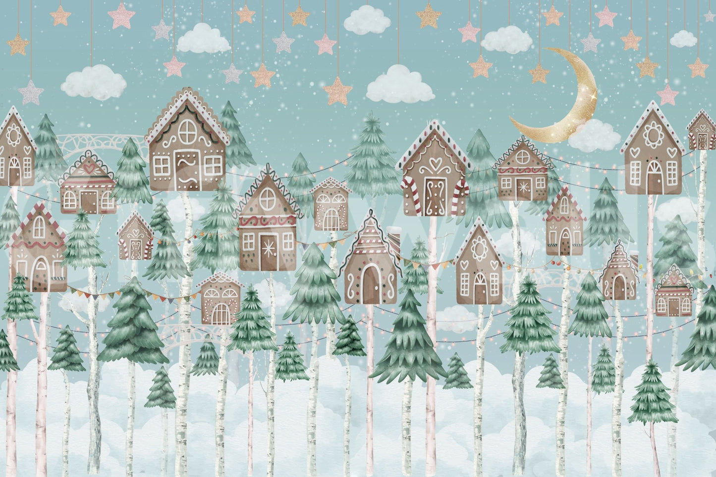 Gingerbread Forest Mural - Kids Wallpaper


