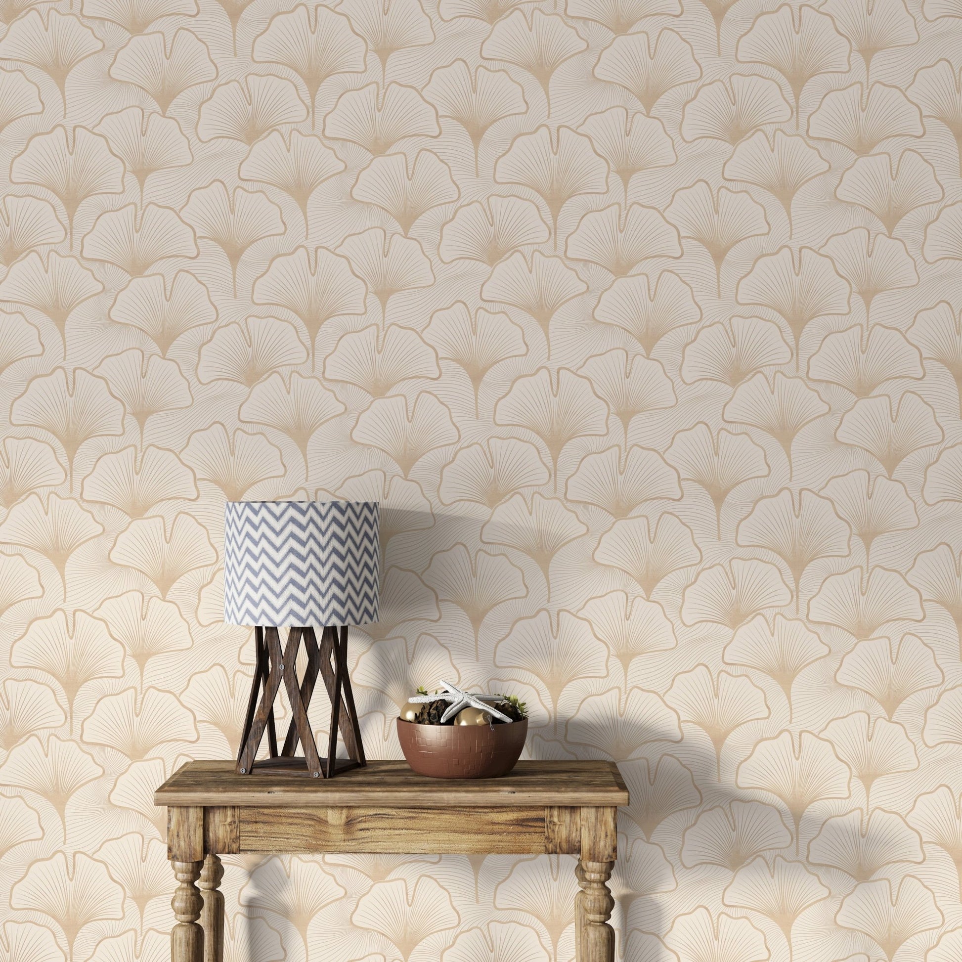 Artistic ginkgo fan leaves wallpaper GD158


