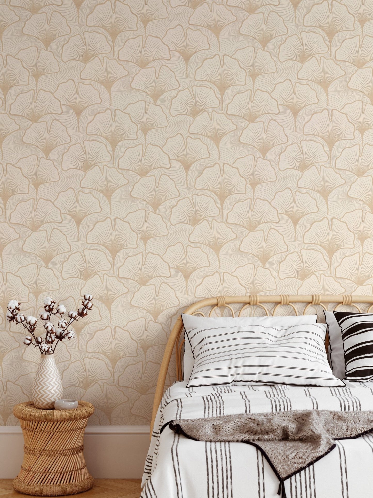 Ginkgo foliage in soft neutral shade GD158


