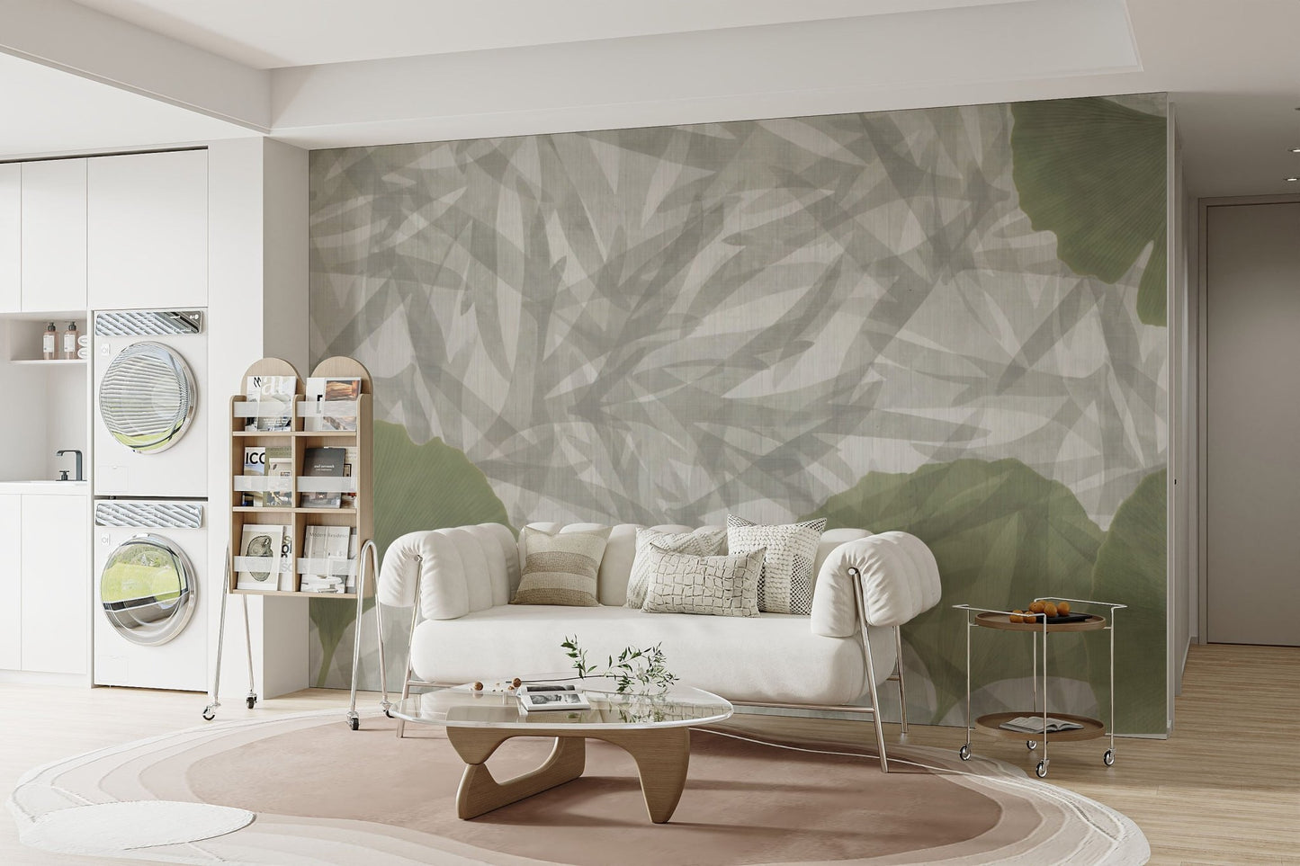 Elegant ginkgo botanical print wallpaper
