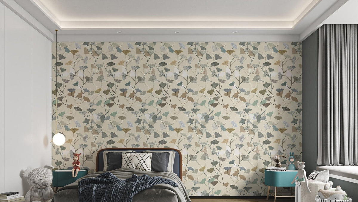 Minimalist Ginkgo Leaves Pattern Wall Art, AN02