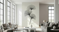 Ginkgo Line wall mural for a minimalist apartment feature wall.