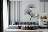 High-quality botanical wallpaper for a luxury foyer entry wall.