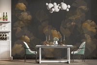 Modern Ginkgo Noir Wallpaper for Walls
