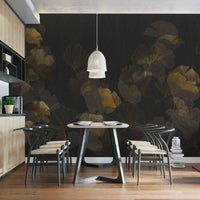 Luxury Black and Gold Ginkgo Wall Mural
