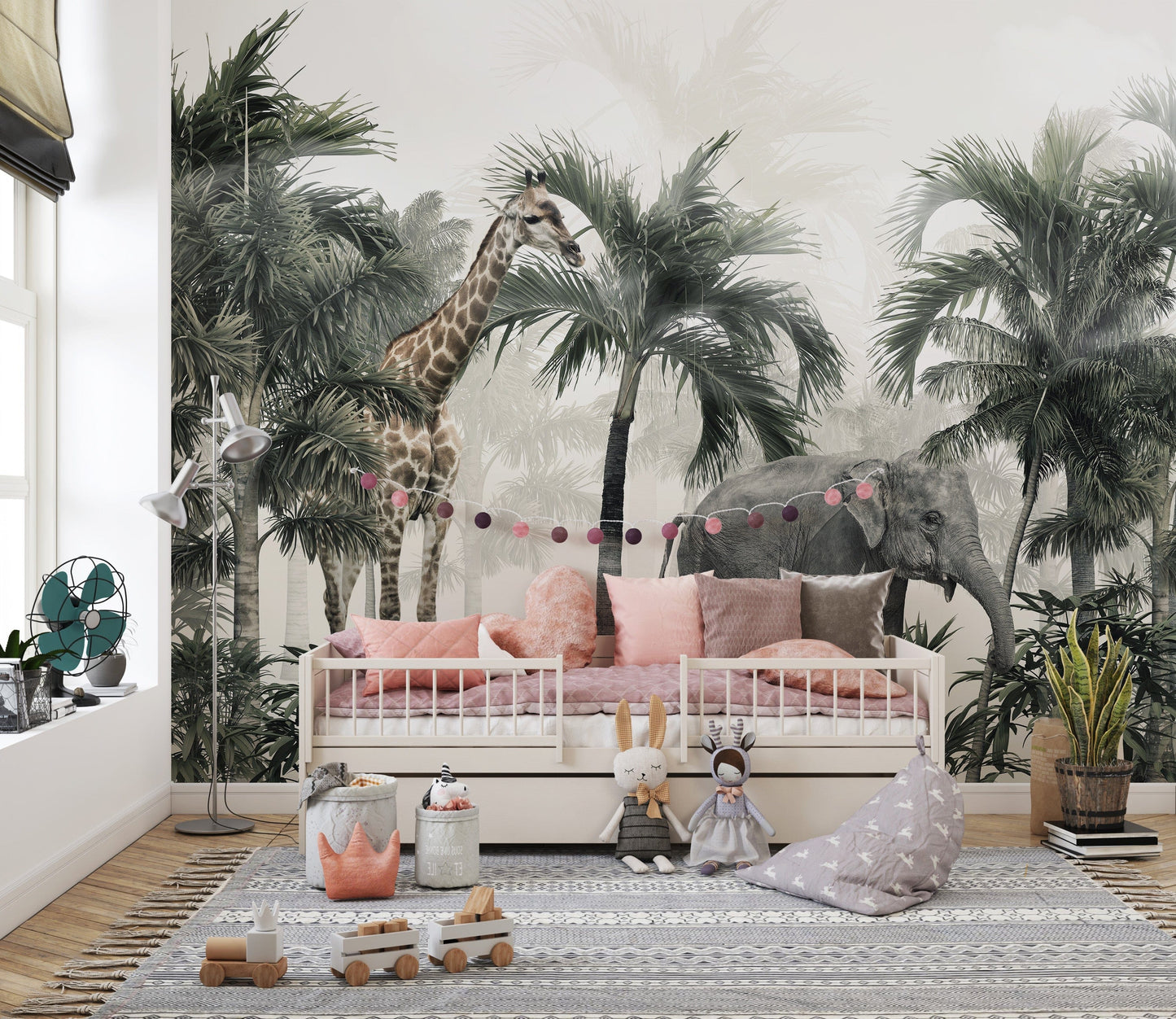 Giraffe & Elephant Wallpaper Murals - Giffywalls