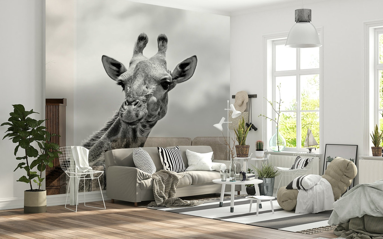 A serene subtle animal wall mural for your decor.