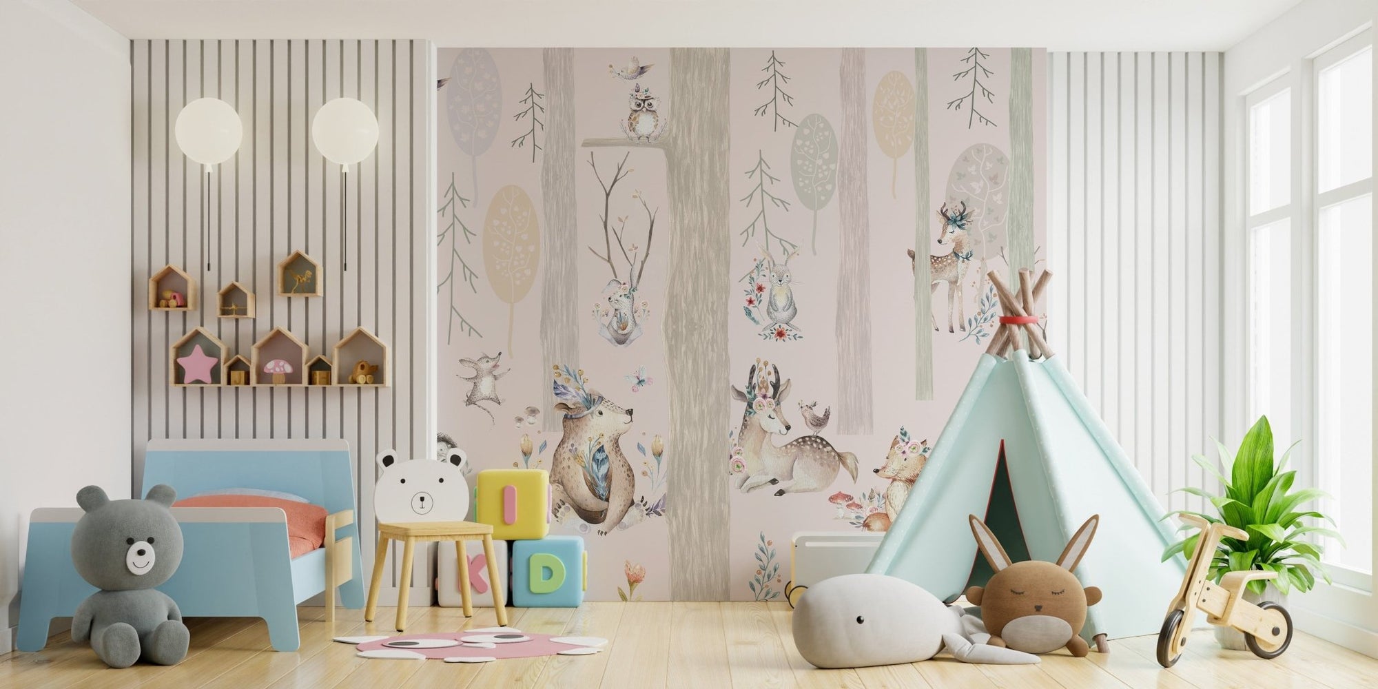 Enchanting forest wallpaper for nurseries A679
