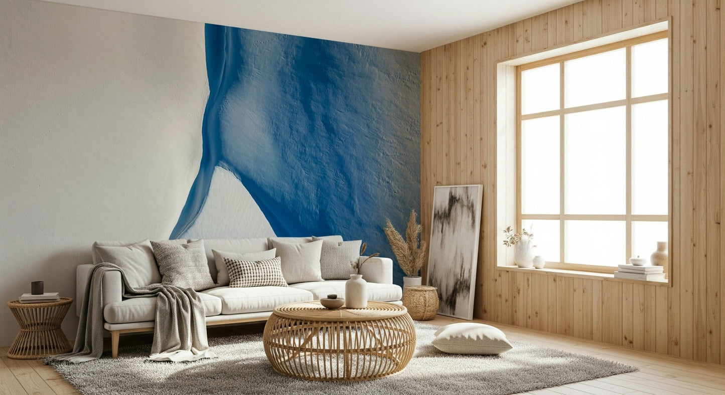 A graceful subtle pattern wall mural in cool, tranquil tones.