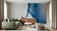 A calming abstract design wallpaper mural that defines a space.