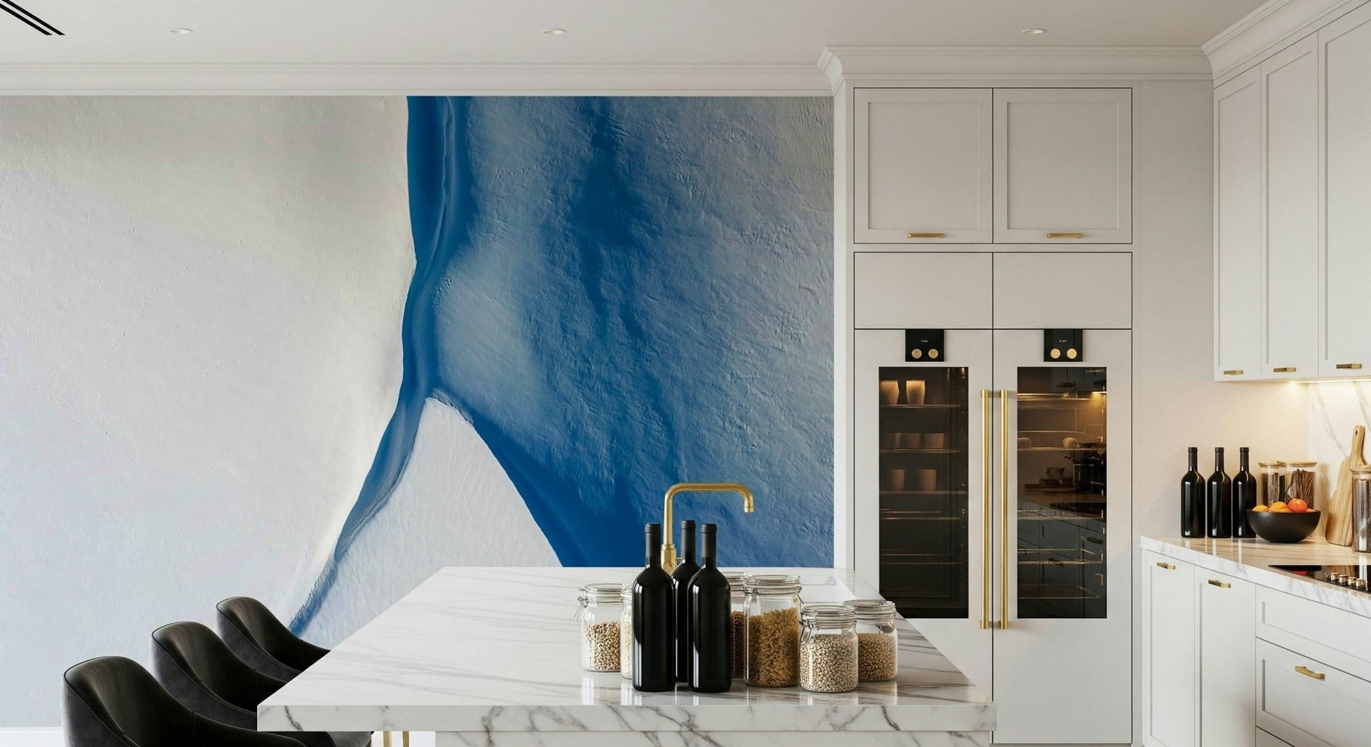A contemplative gentle design wallpaper mural for a feature wall.