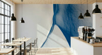 An artistic minimalist form mural for home decor.