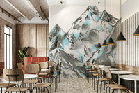 Scenic mountain wallpaper in pastel tones

